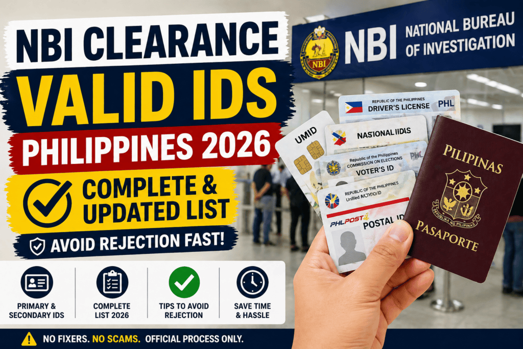 NBI Clearance Valid IDs Philippines 2026: Complete & Updated List ...